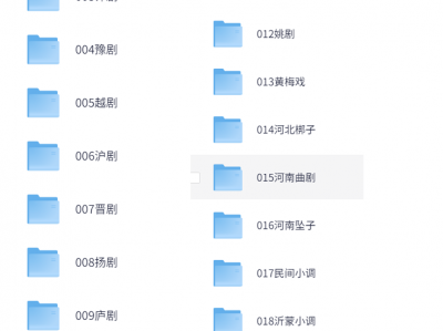 MP4资源戏曲大全黄梅戏，京剧，豫剧，越剧等19大类（5729首）